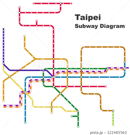 Layered editable vector illustration of the subway diagram of Taipei,Taiwan. 122485563