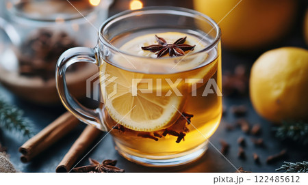 Spiced Hot Toddy with Lemon and Star Anise Spiced Hot Toddy with Lemon and Star Anise 122485612
