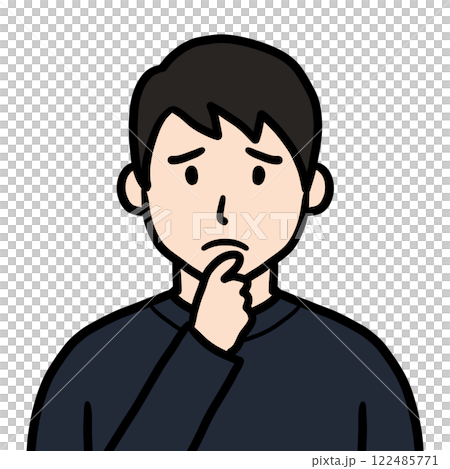 手を当てて困っている若い男性アイコン 手を当てて困っている若い男性アイコン 122485771