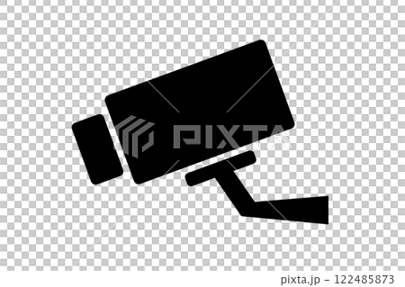 バレット型防犯カメラのアイコン。セキュリティカメラ、CCTV、ネットワークカメラ、スマートカメラ、ホ 122485873