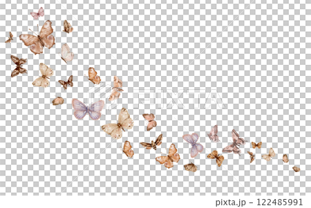 Butterflies, stereofish, moths and other flying on white background. Set of delicate cute beige brown butterflies. Hand drawn watercolor illustration on isolated white background. Template for print. Butterflies, stereofish, moths and other flying on white background. Set of delicate cute beige brown butterflies. Hand drawn watercolor illustration on isolated white background. Template for print. 122485991