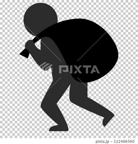 小偷的剪影圖 小偷的剪影圖 122486560