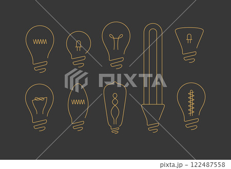 Lamp icons set black 122487558