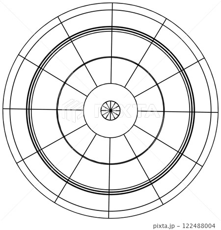 円の断面図の線 122488004