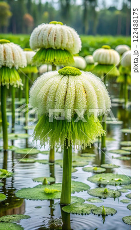 beautiful lotus flower in the pond 122488175