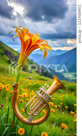 trumpet in the field 122488401