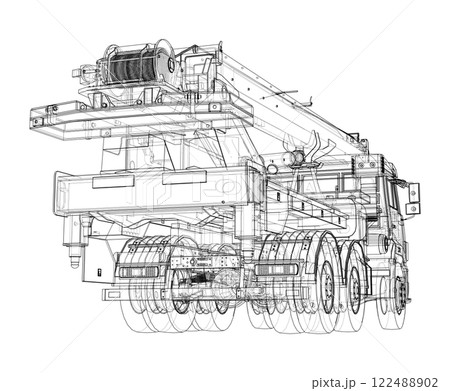 Car crane. Vector rendering of 3d 122488902