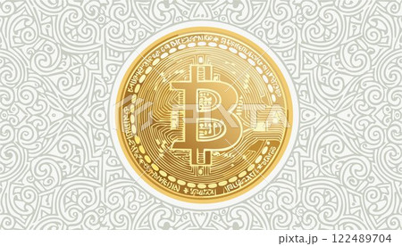 Bitcoin cryptocurrency coins digital financial money trending price concept. Digital gold money bitcoin cryptocurrency tokens coins. 122489704