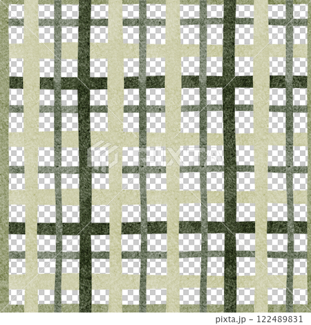 Watercolor seamless plaid and grid pattern illustration. Geometric and abstract shapes with autumn colors for vibrant textile or wrapping designs. Perfect for Thanksgiving or holiday wallpapers. 122489831
