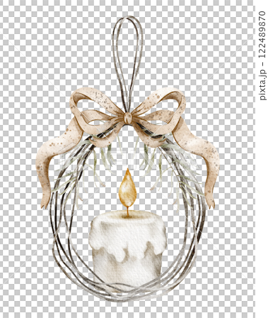 Watercolor candle Easter illustration decoration hanging garland 122489870