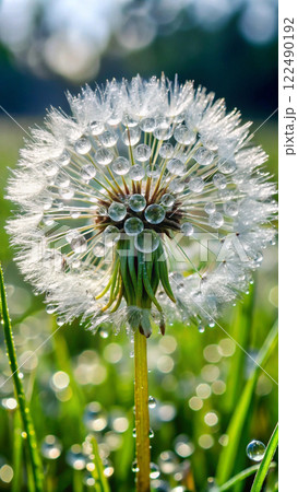 dandelion flower on field dandelion flower on field 122490192