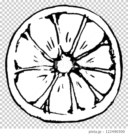 Illustration of a cross section of a lemon 122490300