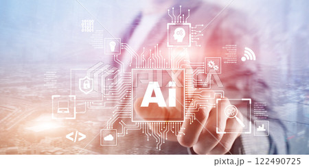 Artificial Intelligence Processor Concept. AI Big Data Array. Innovation concept 2025 122490725