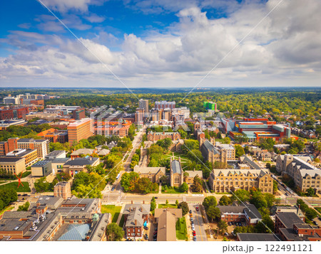 Ann Arbor, Michigan, USA College Town Skyline 122491121