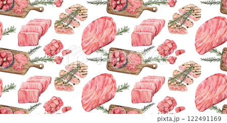 Seamless tuna border 122491169