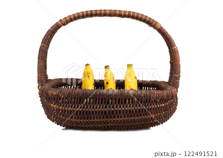 basket banana isolated on white background basket banana isolated on white background 122491521