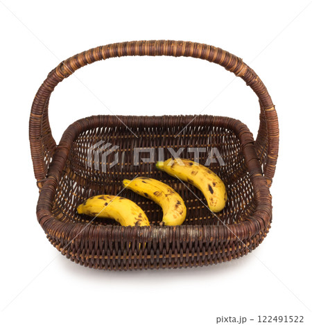 basket banana isolated on white background basket banana isolated on white background 122491522