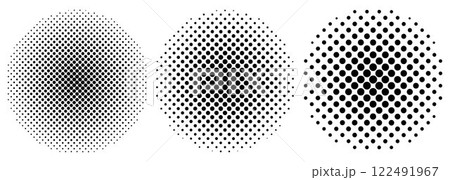 Collection of circular halftones. Dot halftone gradient texture. Gradient repeating dots. Set of halftone dot backgrounds. Collection of circular halftones. Dot halftone gradient texture. Gradient repeating dots. Set of halftone dot backgrounds. 122491967