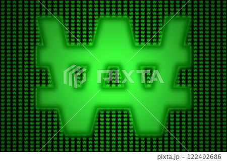 Green Won symbol on a Won background Green Won symbol on a Won background 122492686