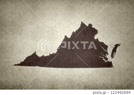 Map of the state of Virginia on a paper 122492694