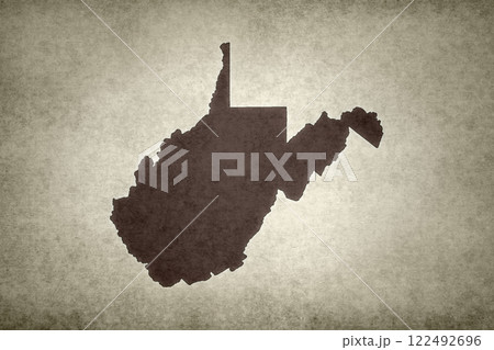 Map of the state of West Virginia on a paper 122492696