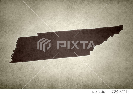 Map of Tennessee printed on a paper 122492712