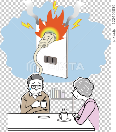 一對老年夫妻擔心插座短路引起火災 122493859