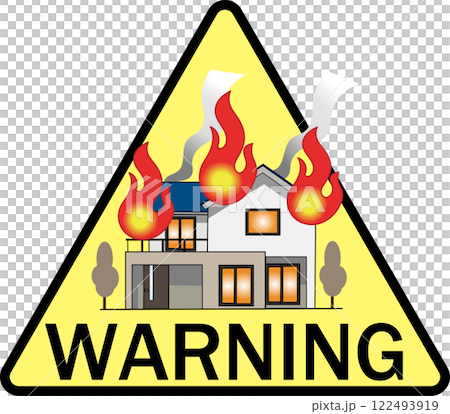 Fire Caution Illustration 122493919