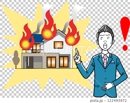 Fire Caution Illustration 122493972