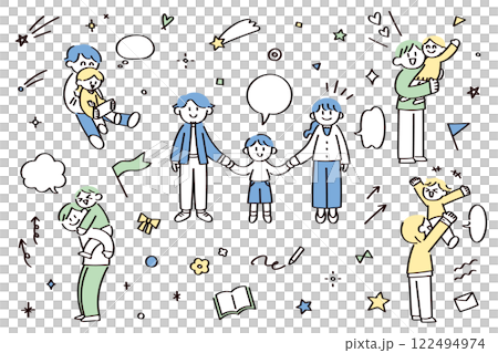 Parent and child illustration set 122494974