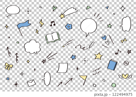 Cute hand drawn illustration set 122494975