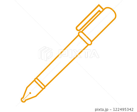 シンプルな万年筆のイラスト 筆記用具 シンプルな万年筆のイラスト 筆記用具 122495342