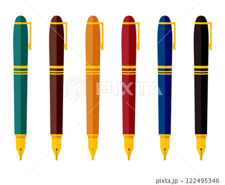 シンプルな万年筆のイラスト　筆記用具 122495346