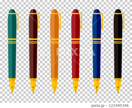 シンプルな万年筆のイラスト　筆記用具 122495346