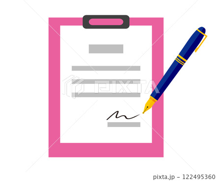 シンプルな万年筆のイラスト　筆記用具 122495360