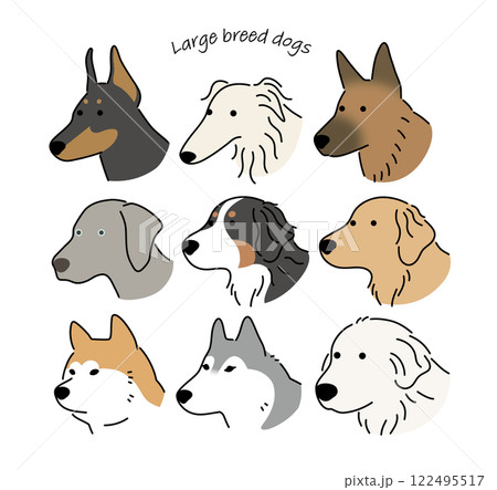 大型犬の顔アイコンセット2 122495517