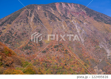 《栃木県》紅葉最盛期の日光いろは坂・明智平の眺望 《栃木県》紅葉最盛期の日光いろは坂・明智平の眺望 122495616