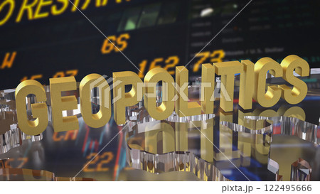 The Gold geopolitics on world map 3d Rendering. 122495666