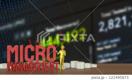 The Man and text for micro management 3d rendering. 122495673