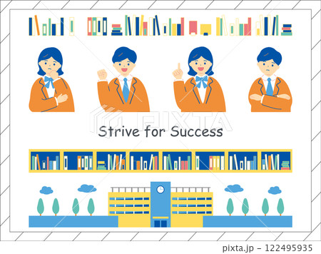 勉強をがんばる男女の学生 122495935