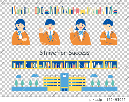 勉強をがんばる男女の学生 122495935