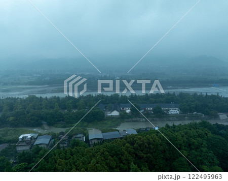 Aerial view of landscape in dujiangyan,Sichuan province,China 122495963
