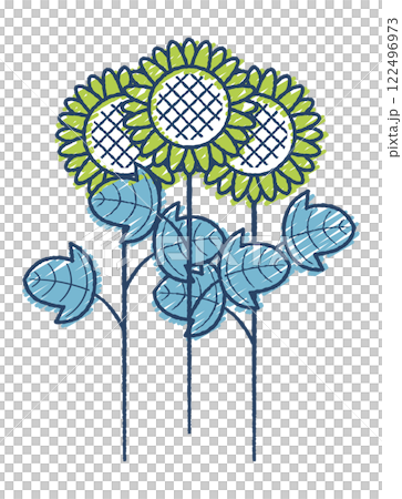 簡單的手繪向日葵插圖 簡單的手繪向日葵插圖 122496973