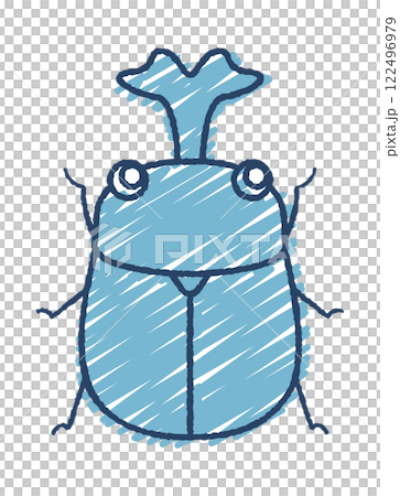 手書き風カブトムシのイラスト 122496979