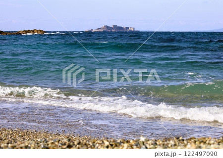 冬、一月、長崎、野母崎、長崎の半島、樺島、軍艦島を望む、半島ドライブ 冬、一月、長崎、野母崎、長崎の半島、樺島、軍艦島を望む、半島ドライブ 122497090