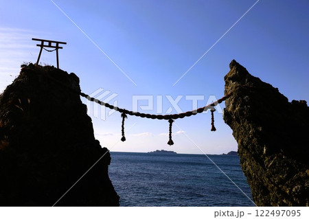 冬、一月、長崎、野母崎、長崎の半島、樺島、軍艦島を望む、半島ドライブ 122497095