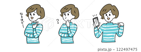 スマホ操作を学ぶ女性 122497475