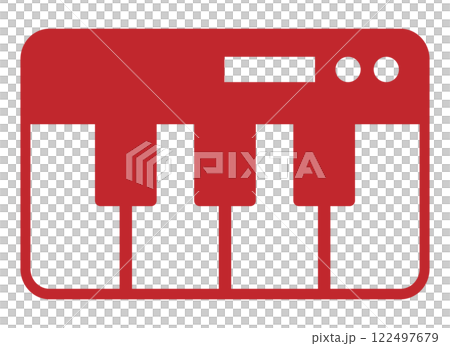 MIDI keyboard icon red MIDI keyboard icon red 122497679