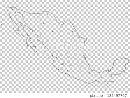 白地図　メキシコ 122497767