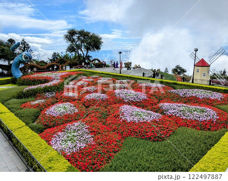 ダナンのテーマパーク「バナヒルズ」にある天空のお花畑と美しい庭園 122497887
